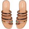 Aldo Womens Lindya Flat Sandal Gold Multi Fashion Shoes