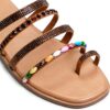 Aldo Womens Lindya Flat Sandal Gold Multi Fashion Shoes