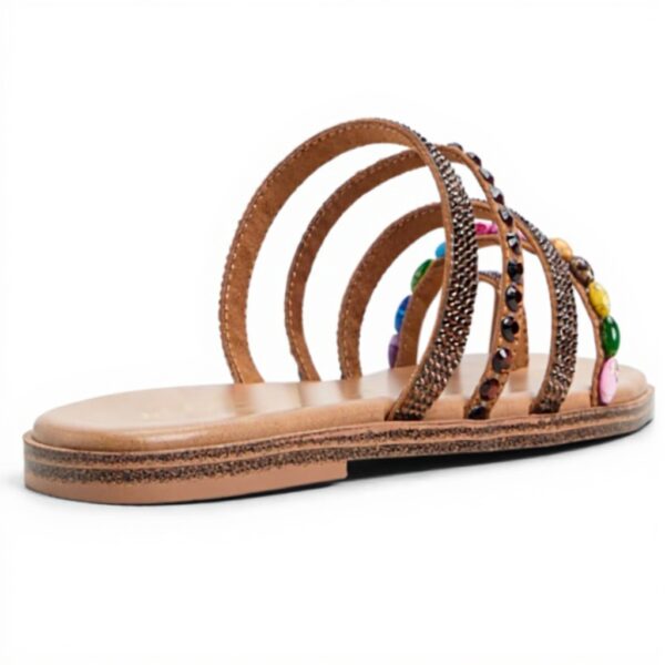 Aldo Womens Lindya Flat Sandal Gold Multi Fashion Shoes