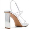 Aldo Meagan Heeled Sandals Women Silver Pink Square Toe