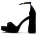 ALDO Womens Montag Heeled Sandal Black Silver Fashion