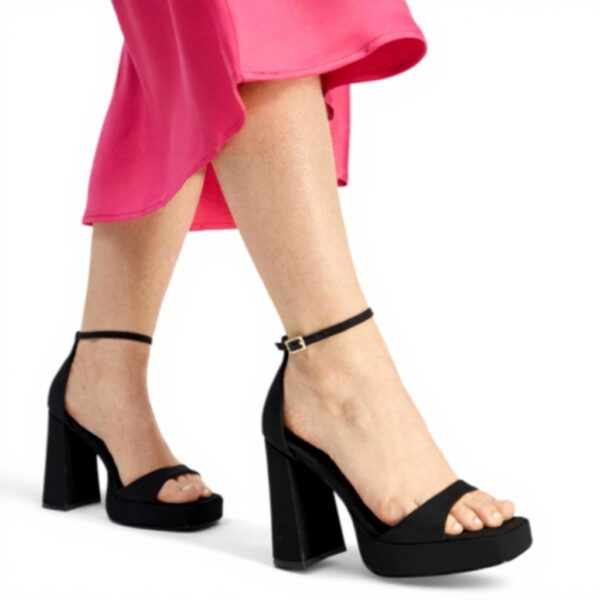 ALDO Womens Montag Heeled Sandal Black Silver Fashion