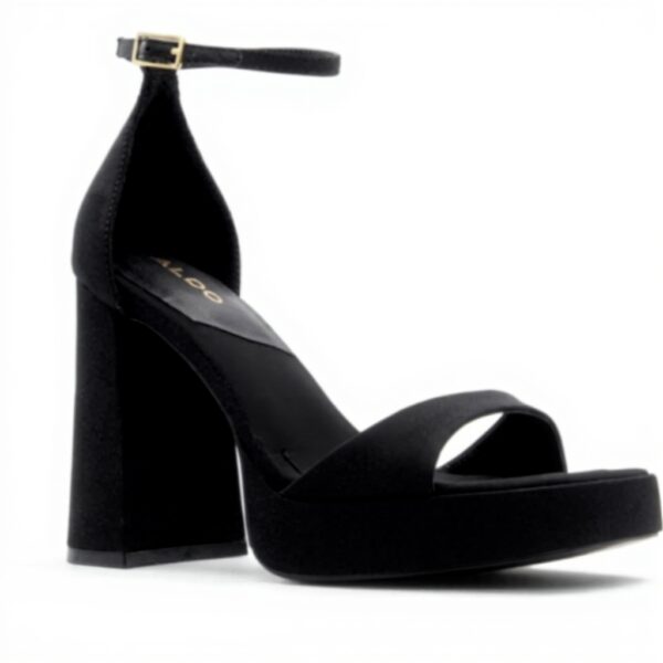 ALDO Womens Montag Heeled Sandal Black Silver Fashion