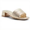 Aldo Womens Neela Flat Sandal Gold Square Toe Slip-On