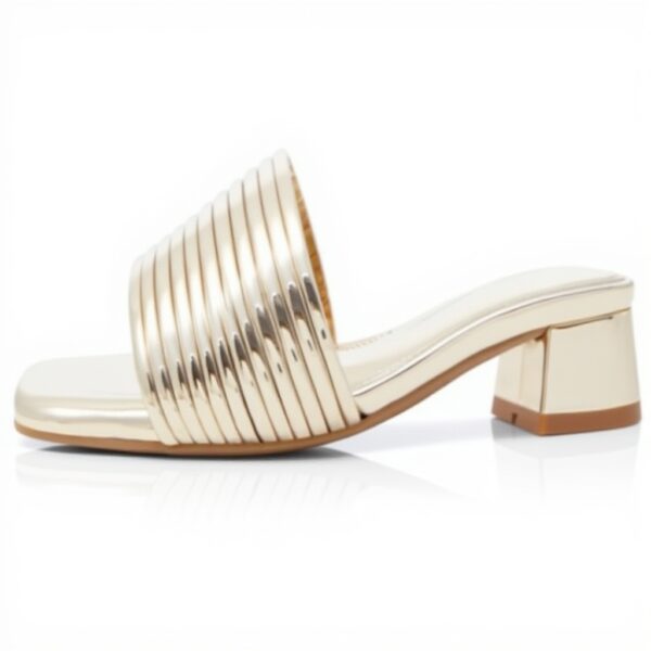 Aldo Womens Neela Flat Sandal Gold Square Toe Slip-On