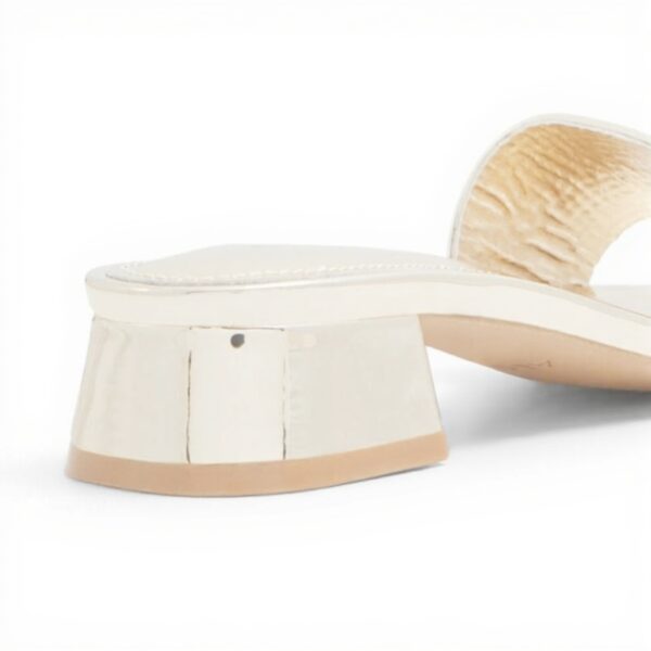 Aldo Womens Neela Flat Sandal Gold Square Toe Slip-On