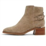 Aldo Serrafina Ankle Boot Women Leather Block Heel Dark