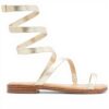 Aldo Womens Spinella Flat Sandal Gold Square Toe Synthetics