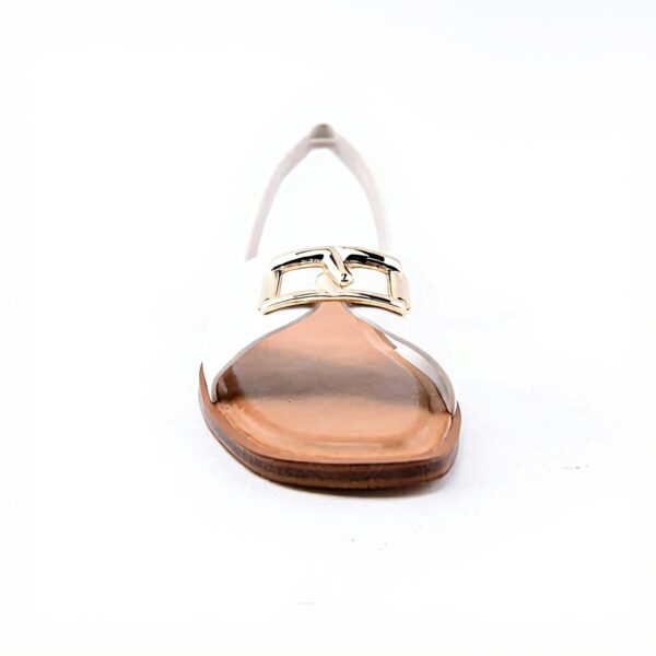 Aldo Womens Swank Flat Sandal White Square Toe