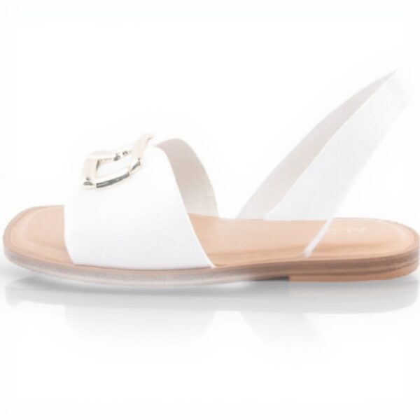 Aldo Womens Swank Flat Sandal White Square Toe