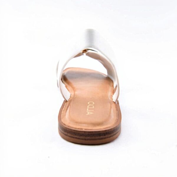 Aldo Womens Swank Flat Sandal White Square Toe