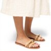ALDO Womens Vasia Flat Sandal Natural Color Textile