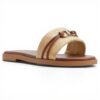 ALDO Womens Vasia Flat Sandal Natural Color Textile