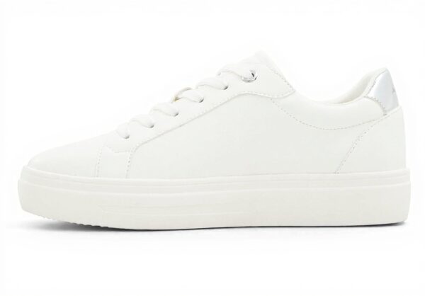 Aldo Valenzia Womens White Silver Fashion Sneakers